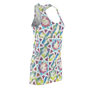 Racerback Dress – Colorful Star Pattern Polyester - Dipaliz - Dresses - Xs