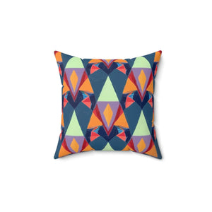 Vibrant Triangles Abstract Pillow - Spun Polyester Square - Dipaliz - Throw Pillows