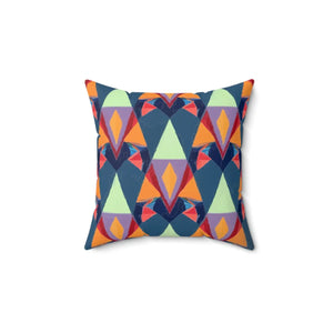 Vibrant Triangles Abstract Pillow - Spun Polyester Square - Dipaliz - Throw Pillows