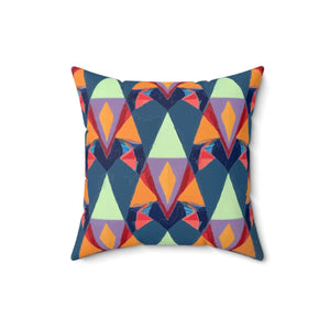 Vibrant Triangles Abstract Pillow - Spun Polyester Square - Dipaliz - Throw Pillows