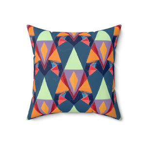 Vibrant Triangles Abstract Pillow - Spun Polyester Square - Dipaliz - Throw Pillows