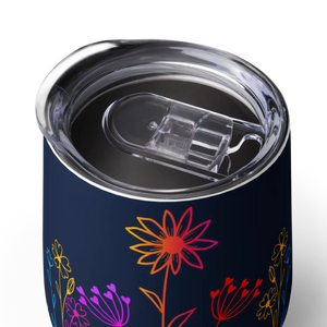 Insulated Wine Tumbler - Colorful Wildflowers - Dipaliz - Tumblers