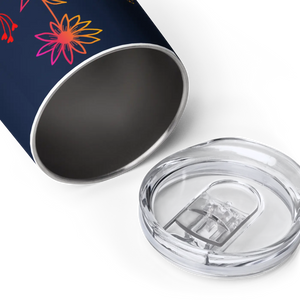 Insulated Wine Tumbler - Colorful Wildflowers - Dipaliz - Tumblers