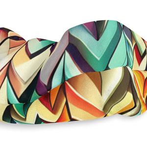 Custom Colorful Zigzag Scrunchie - Jersey Knit - Dipaliz - Ponytail Holders