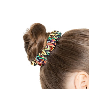 Custom Colorful Zigzag Scrunchie - Jersey Knit - Dipaliz - Ponytail Holders