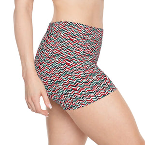 Colorful Zigzag Women’s Shorts Moisture Wicking - Dipaliz
