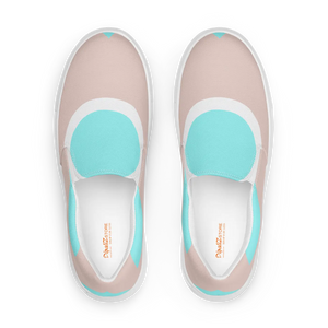 Cyan Geometric Canvas Shoes - Women’s Slip on - Dipaliz - Sneakers