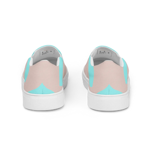 Cyan Geometric Canvas Shoes - Women’s Slip on - Dipaliz - Sneakers
