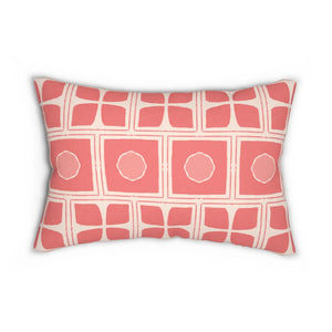 Coral Peach Abstract Lumbar Pillow - Spun Polyester - Dipaliz - 20’’ × 14’’ - Home Decor