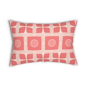 Coral Peach Abstract Lumbar Pillow - Spun Polyester - Dipaliz - 20’’ × 14’’ - Home Decor