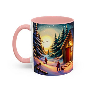 Mug - Accent Coffee - Cabin in Winter 11oz Two-tone - Dipaliz