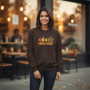 Dipaliz Cozy Season Floral Crewneck Sweatshirt Cotton - Sweatshirts - m