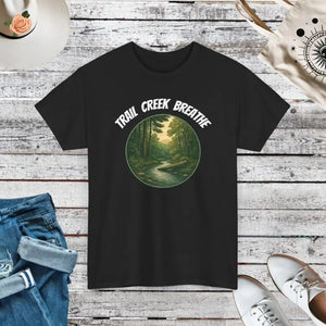 Unisex Deluxe t Shirt - Creek in the Woods Design - Dipaliz - Black / s - T-shirt