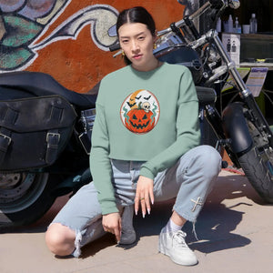 Dipaliz Cropped Sweatshirt Ghosts Fall Pullover - Sweatshirts
