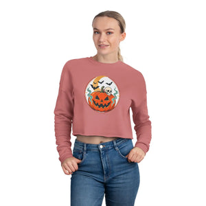 Dipaliz Cropped Sweatshirt Ghosts Fall Pullover - Sweatshirts