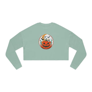 Dipaliz Cropped Sweatshirt Ghosts Fall Pullover - Sweatshirts