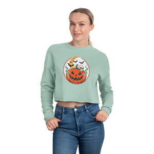Dipaliz Cropped Sweatshirt Ghosts Fall Pullover - Sweatshirts