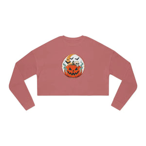 Dipaliz Cropped Sweatshirt Ghosts Fall Pullover - Sweatshirts