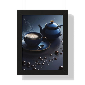 Bold Black Tea Framed Vertical Poster - Fashion Decor - Dipaliz - Posters Prints & Visual Artwork