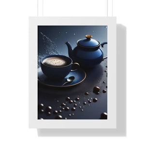 Bold Black Tea Framed Vertical Poster - Fashion Decor - Dipaliz - Posters Prints & Visual Artwork
