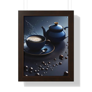 Bold Black Tea Framed Vertical Poster - Fashion Decor - Dipaliz - Posters Prints & Visual Artwork