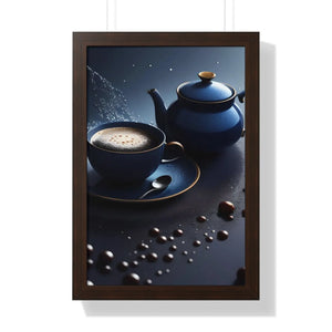 Bold Black Tea Framed Vertical Poster - Fashion Decor - Dipaliz - Posters Prints & Visual Artwork