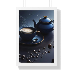 Bold Black Tea Framed Vertical Poster - Fashion Decor - Dipaliz - Posters Prints & Visual Artwork