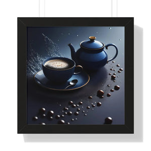 Bold Black Tea Framed Vertical Poster - Fashion Decor - Dipaliz - Posters Prints & Visual Artwork