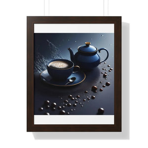 Bold Black Tea Framed Vertical Poster - Fashion Decor - Dipaliz - Posters Prints & Visual Artwork