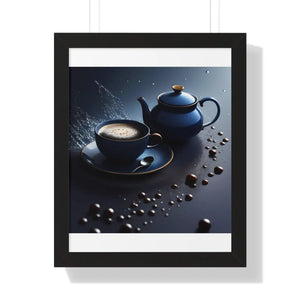 Bold Black Tea Framed Vertical Poster - Fashion Decor - Dipaliz - Posters Prints & Visual Artwork