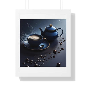 Bold Black Tea Framed Vertical Poster - Fashion Decor - Dipaliz - Posters Prints & Visual Artwork