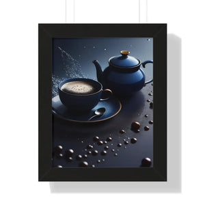 Bold Black Tea Framed Vertical Poster - Fashion Decor - Dipaliz - Posters Prints & Visual Artwork