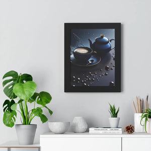 Bold Black Tea Framed Vertical Poster - Fashion Decor - Dipaliz - Posters Prints & Visual Artwork