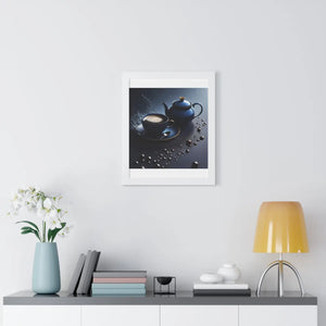 Bold Black Tea Framed Vertical Poster - Fashion Decor - Dipaliz - Posters Prints & Visual Artwork