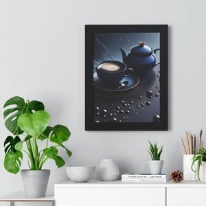 Bold Black Tea Framed Vertical Poster - Fashion Decor - Dipaliz - Posters Prints & Visual Artwork