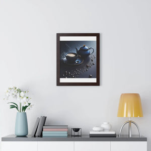 Bold Black Tea Framed Vertical Poster - Fashion Decor - Dipaliz - Posters Prints & Visual Artwork