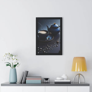 Bold Black Tea Framed Vertical Poster - Fashion Decor - Dipaliz - Posters Prints & Visual Artwork
