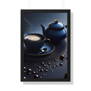 Bold Black Tea Framed Vertical Poster - Fashion Decor - Dipaliz - Posters Prints & Visual Artwork