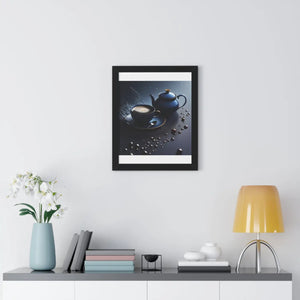 Bold Black Tea Framed Vertical Poster - Fashion Decor - Dipaliz - Posters Prints & Visual Artwork