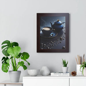 Bold Black Tea Framed Vertical Poster - Fashion Decor - Dipaliz - Posters Prints & Visual Artwork