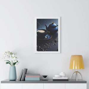 Bold Black Tea Framed Vertical Poster - Fashion Decor - Dipaliz - Posters Prints & Visual Artwork
