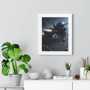 Bold Black Tea Framed Vertical Poster - Fashion Decor - Dipaliz - Posters Prints & Visual Artwork