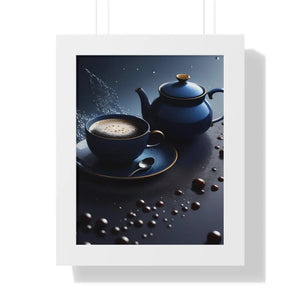 Bold Black Tea Framed Vertical Poster - Fashion Decor - Dipaliz - Posters Prints & Visual Artwork