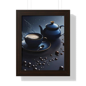 Bold Black Tea Framed Vertical Poster - Fashion Decor - Dipaliz - Posters Prints & Visual Artwork