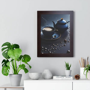 Bold Black Tea Framed Vertical Poster - Fashion Decor - Dipaliz - Posters Prints & Visual Artwork