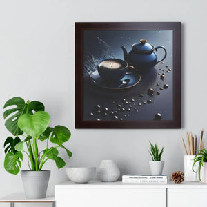 Bold Black Tea Framed Vertical Poster - Fashion Decor - Dipaliz - Posters Prints & Visual Artwork