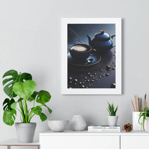Bold Black Tea Framed Vertical Poster - Fashion Decor - Dipaliz - Posters Prints & Visual Artwork