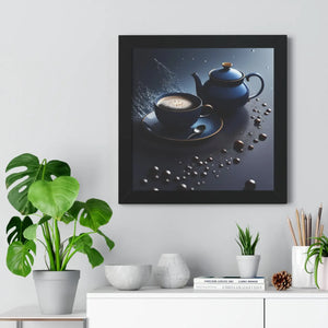 Bold Black Tea Framed Vertical Poster - Fashion Decor - Dipaliz - Posters Prints & Visual Artwork