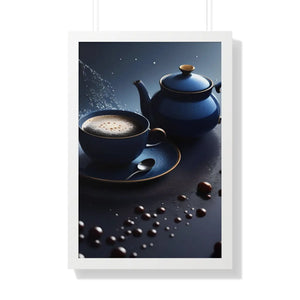 Bold Black Tea Framed Vertical Poster - Fashion Decor - Dipaliz - Posters Prints & Visual Artwork