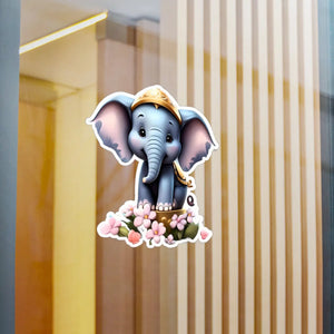 Majestic Elephant Kiss Cut Vinyl Decals - White - Dipaliz - Home Decor